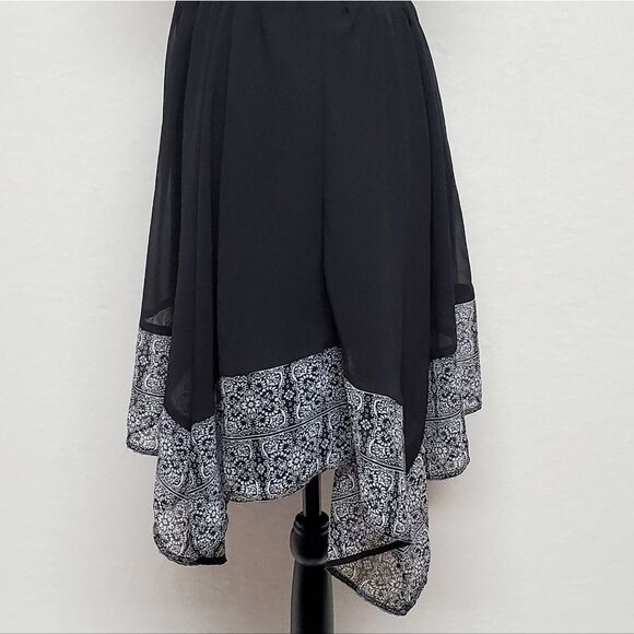 AMERICAN Eagle Outfitters Black Spaghetti Strap Corset Asymmetric Trapeze Dress - Picture 9 of 14